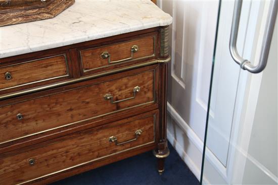 A Directoire brass mounted acajou moucheté commode, W.4ft 1.75in.
